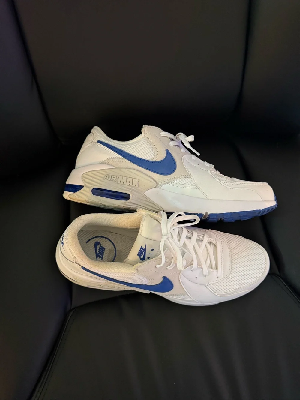 Nike Men’s White and Blue Air Max Sneakers